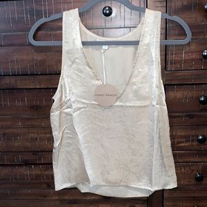 Gold silk honey punch tank NWT